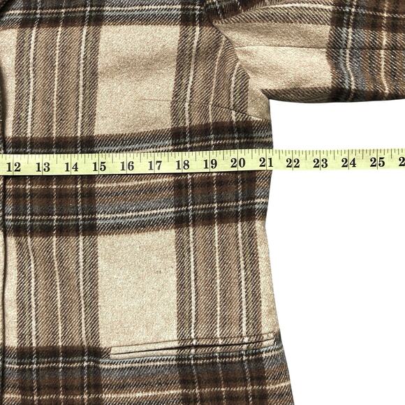 Evan Picone Blazer Jacket Women Size 12 Plaid Wool Blend Brown Career Casual Vtg - Picture 10 of 13